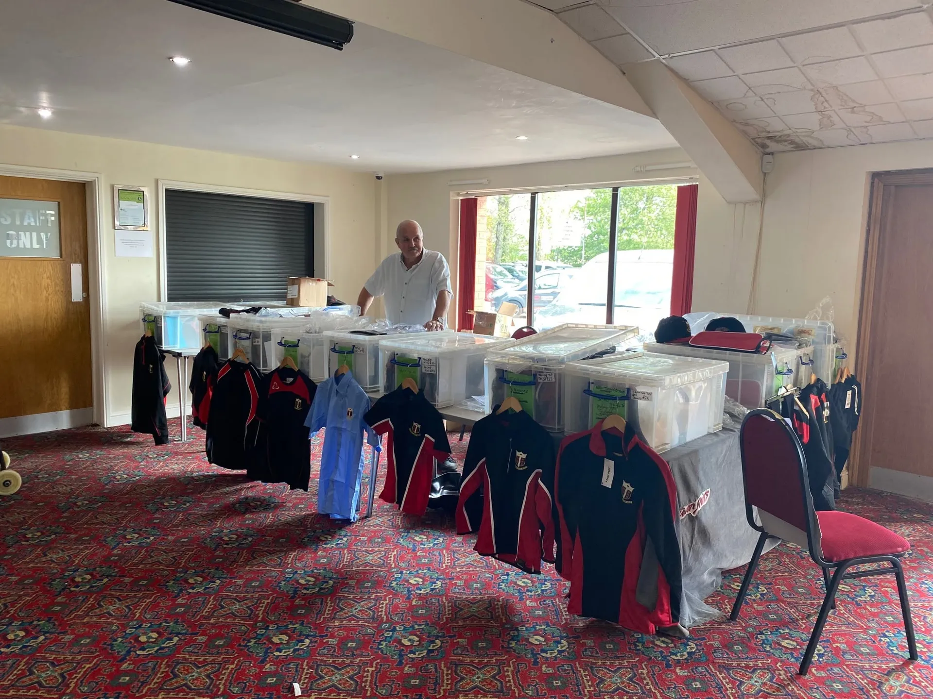 Devon Shirts club shop kit stall